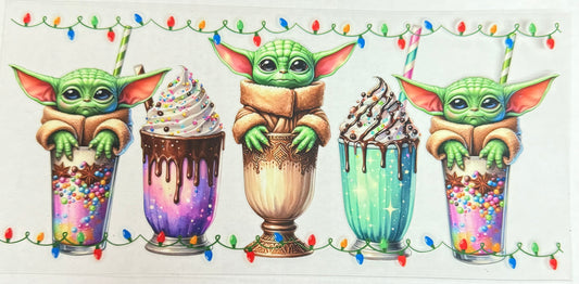 C595- (1PC) YODA DESSERT 16OZ UV DTF Transfer Wrap/Sticker for Cup/Tumbler