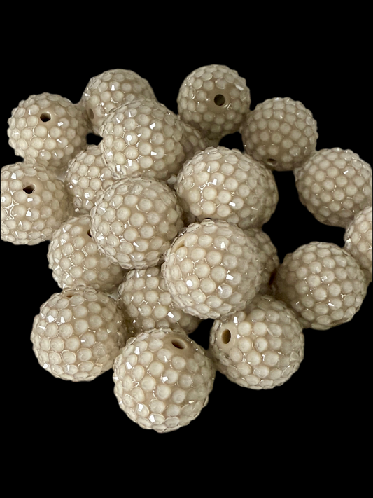 R32- LIGHT GRAY BEIGE (10PCS) 20mm Clear Jelly Bubblegum Acrylic Rhinestone Beads for DIY
