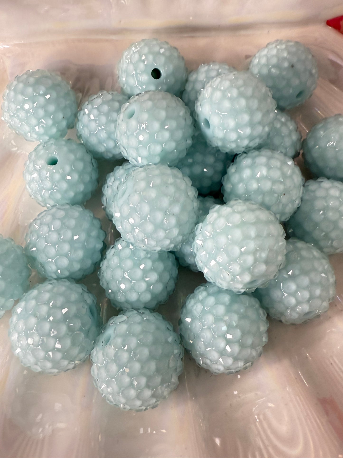 R32-MINT SKY BLUE (5PCS) 20mm Clear Jelly Bubblegum Acrylic Rhinestone Beads for DIY