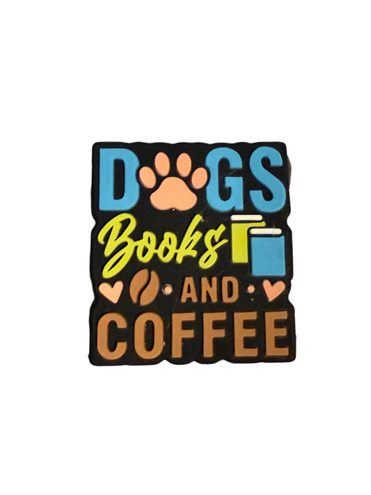 F/COF12 (1)PC 1.2" Dogs Books and Coffee W/Paw print/Book Focal Bead for DIY Keychains, Wristlets, Cup Charms, Car Charms ETC