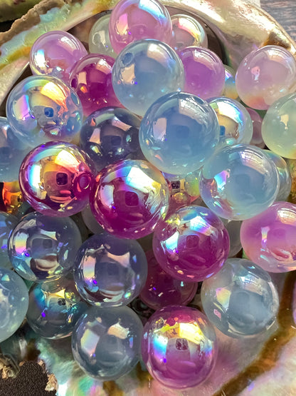 10 PCS- 16mm COLOR CHANGE UVAB Clear/Purple/Blue Iridescent Rainbow Acrylic image 1