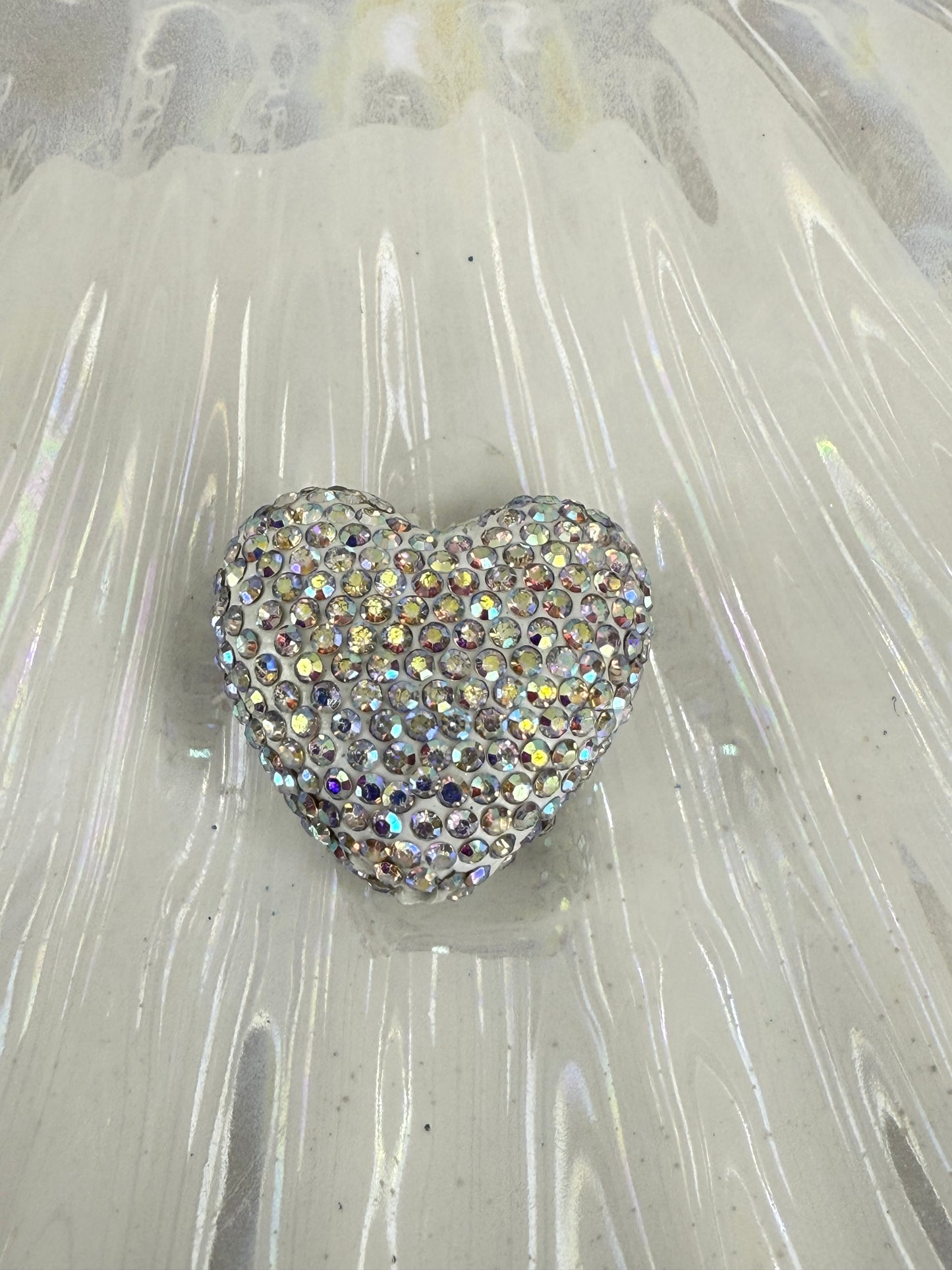 R45- (1PC) CHOOSE YOUR COLOR- High Quality 30mm HEART Pave-rhinestones with Polymer Clay Core Beads for DIY