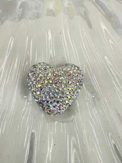 R45- (1PC) CHOOSE YOUR COLOR- High Quality 30mm HEART Pave-rhinestones with Polymer Clay Core Beads for DIY