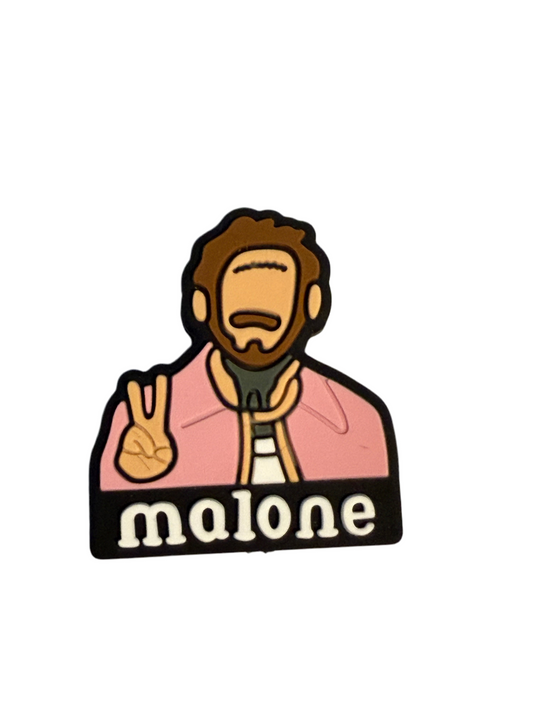 F/C37- (1)PC 1.1" Malone Singer W/Peace Sign Focal Bead for DIY Keychains, Wristlets, Cup Charms, Car Charms ETC