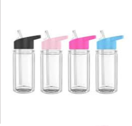 (1)- Personalized 10oz ACRYLIC Double Wall Acrylic Kids Snow Globe Water Bottle