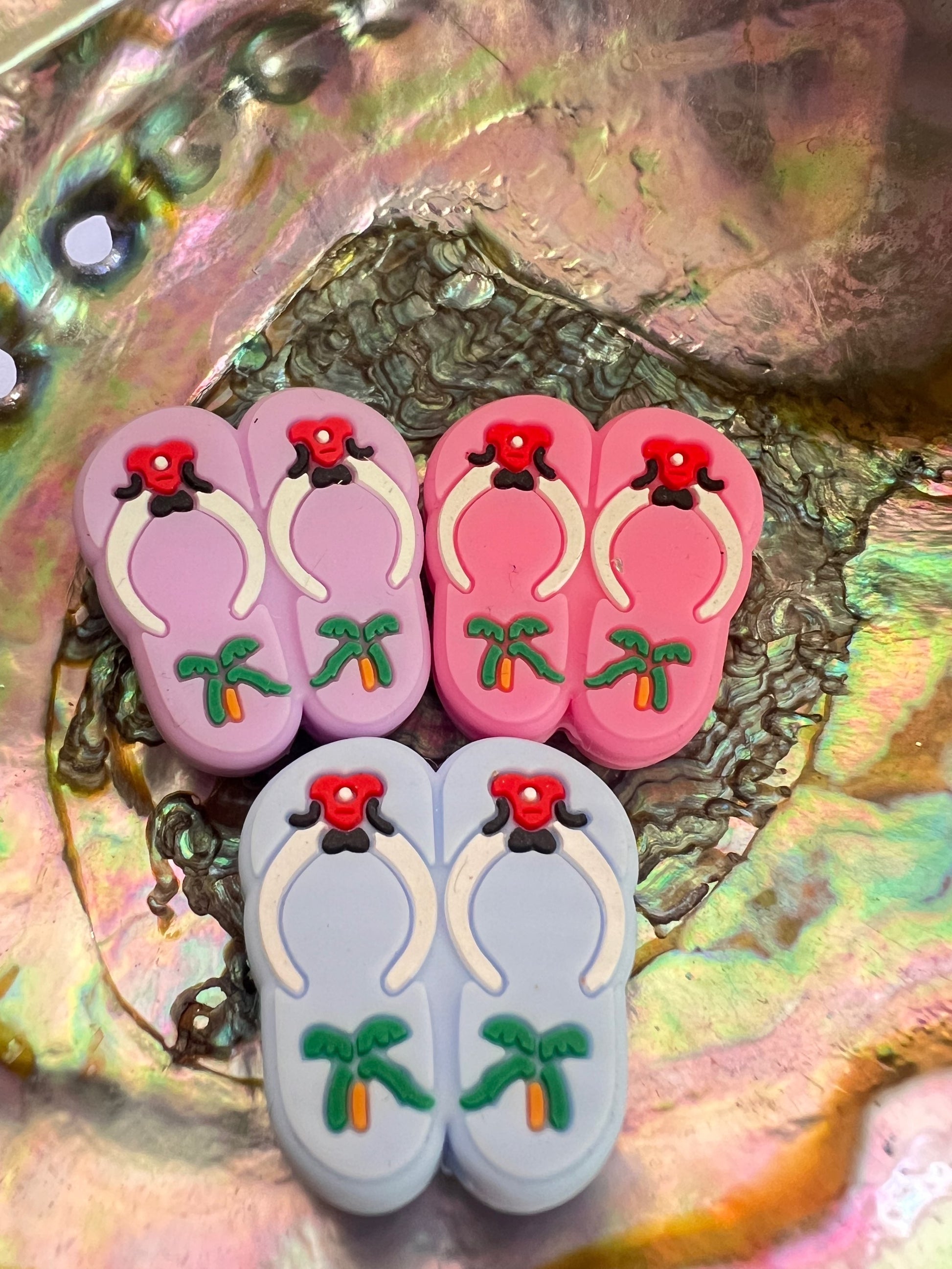 (1)PC- Choose your own SUMMER related Sandal/Surf Board/shell Focal Bead image 4