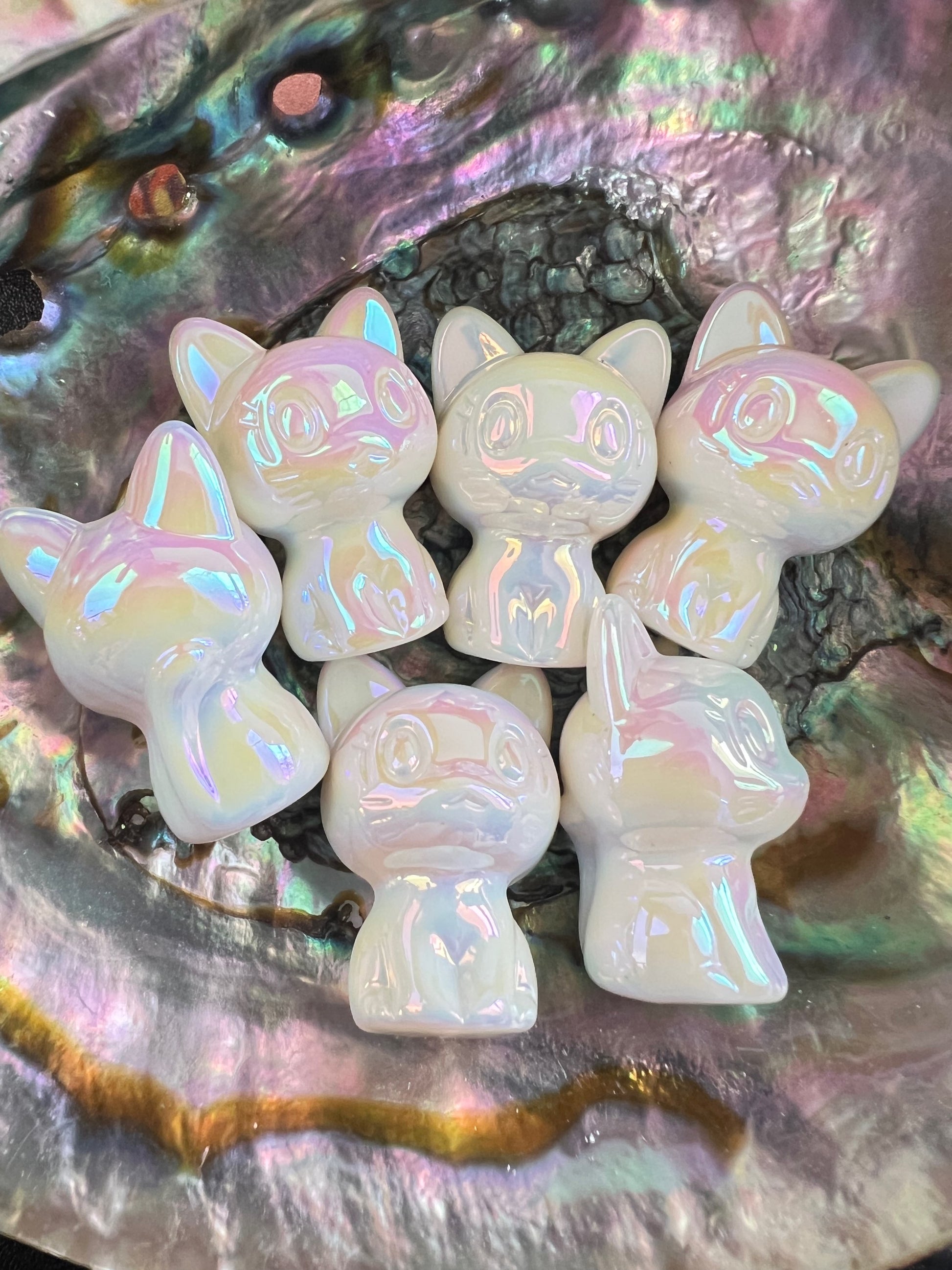 (1)PC- Choose GLOW WHITE UVAB Egyptian Mau OR French Bull Dog Acrylic Bead image 1