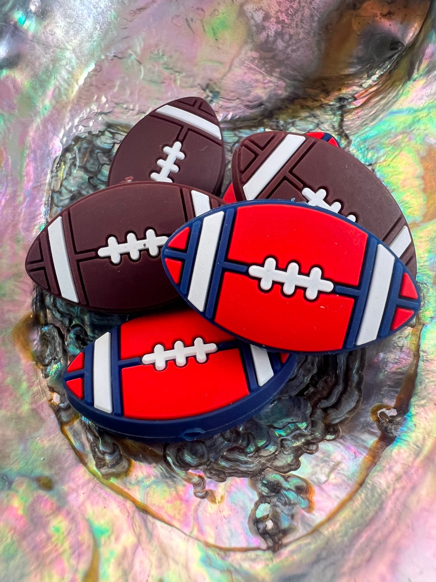 (1)PC- Choose Your Color- FOOTBALL  Focal Bead image 1