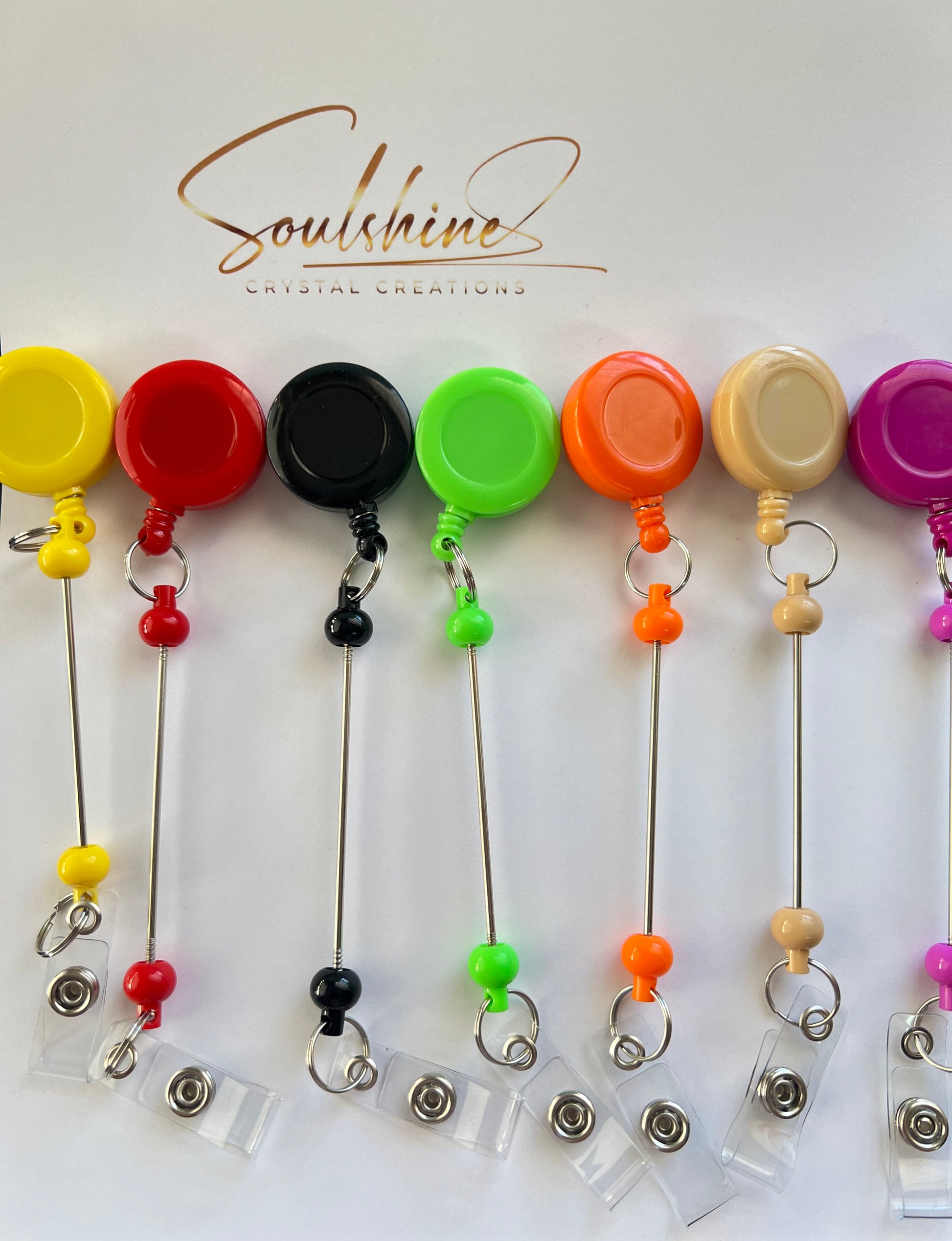 (1)PC- Choose your Color DIY Beadable ID Retractable Badge Reel Bar image 2