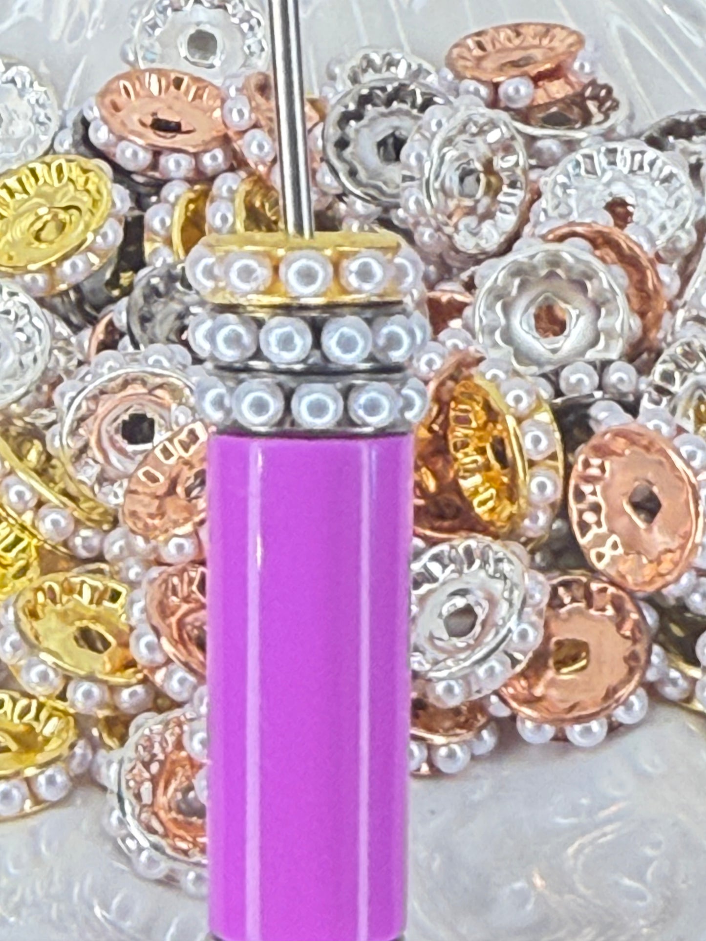 R80-(10PCS) 14mm Multi Color METALLIC Pearl Round Style Acrylic/Plastic Spacer Beads for DIY