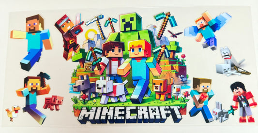 C385- (1PC) MINECRAFT 16OZ UV DTF Transfer Wrap/Sticker for Cup/Tumbler