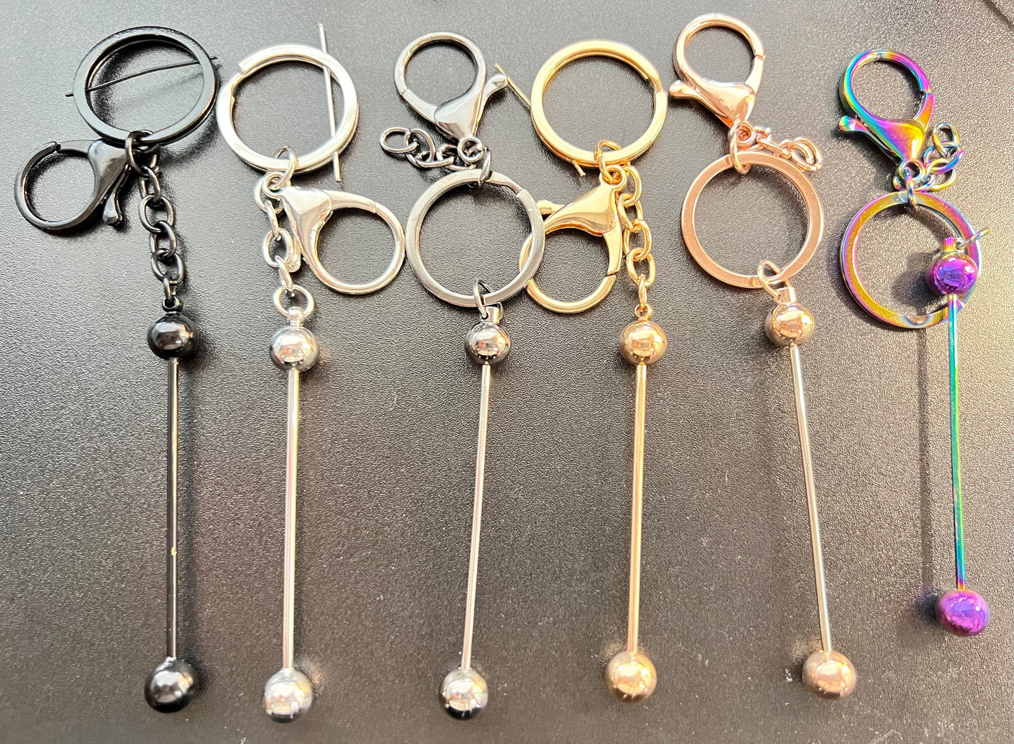 (1)PC- Choose your Color DIY Beadable keychain with matching bar/keyring/clip image 0