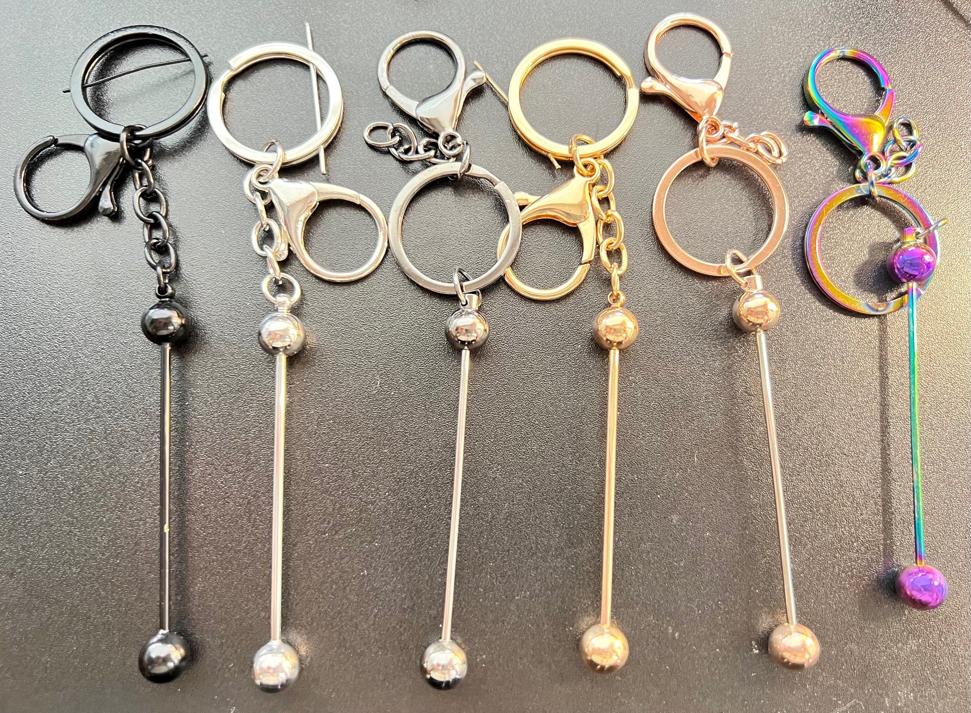 (1)PC- Choose your Color DIY Beadable keychain with matching bar/keyring/clip image 0