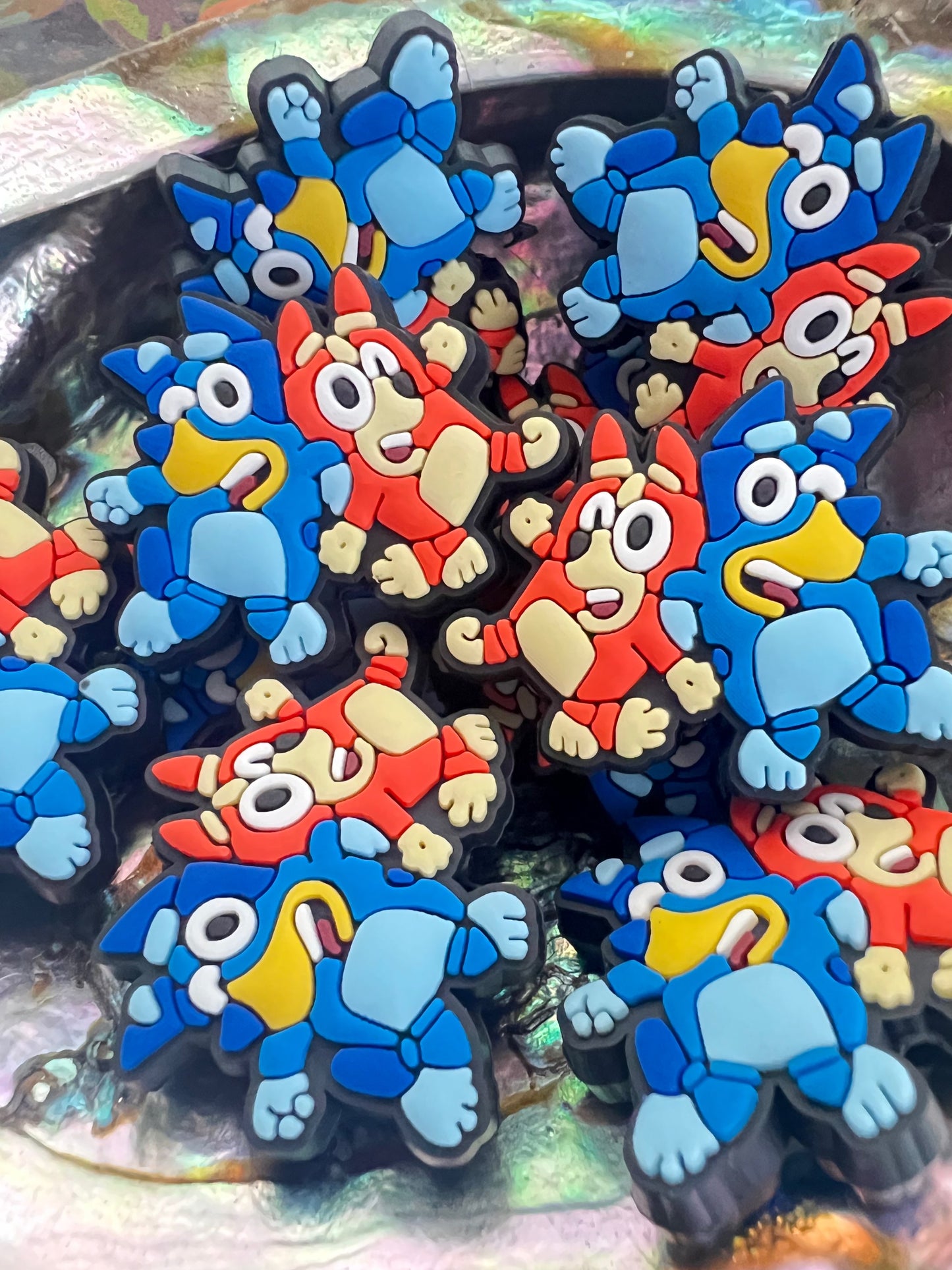(1)PC- Bluey/Bingo Dogs Silicone Focal Bead image 0