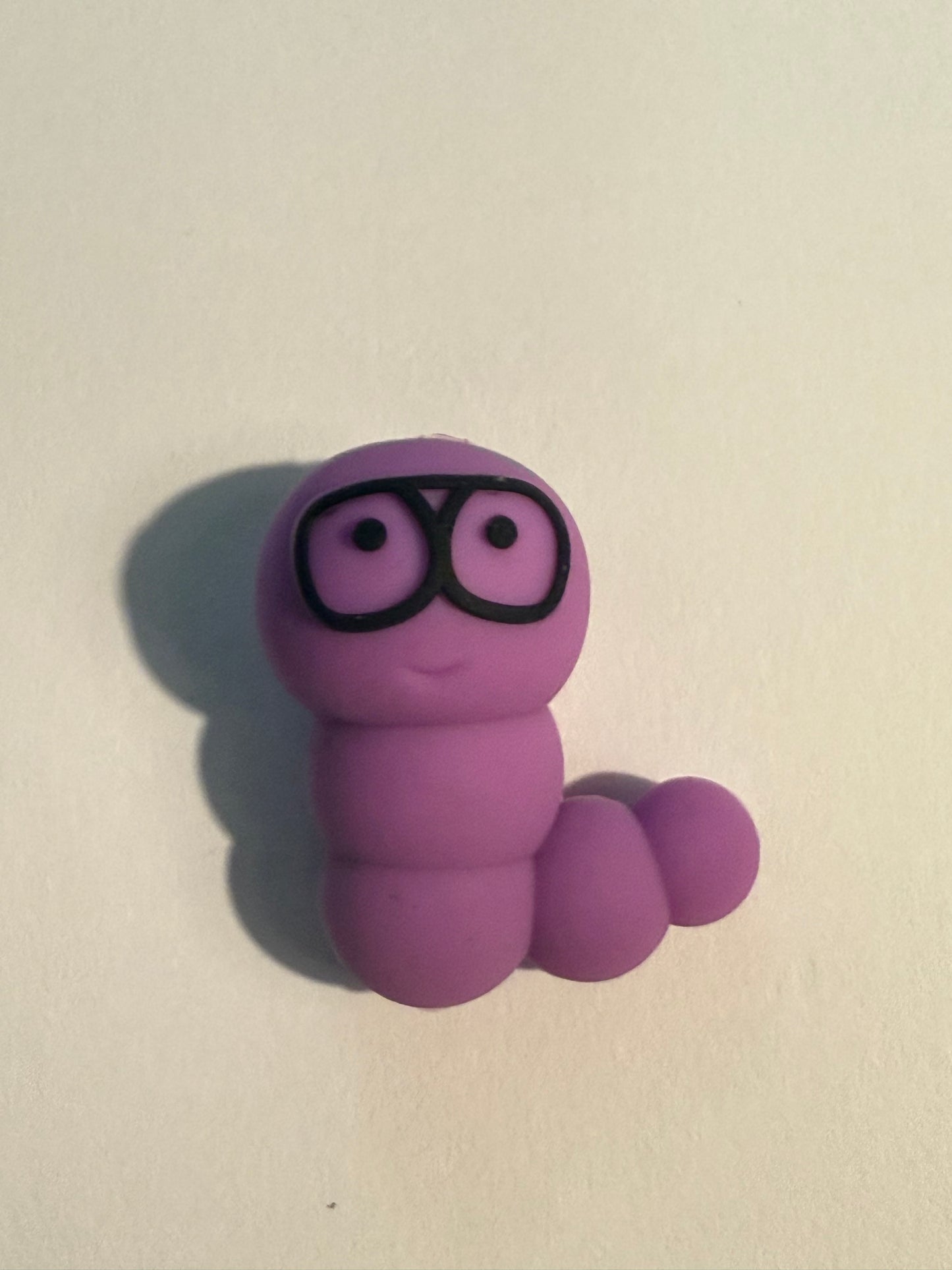 F/A46- (1)PC Choose your color- 1.2" 3D Bookworm/Caterpillar Focal Bead for DIY Keychains, Wristlets, Cup Charms, Car Charms ETC