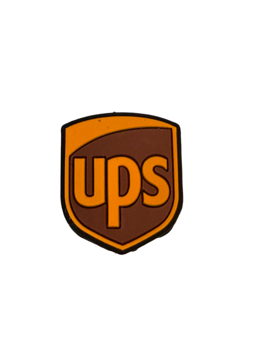 F/C31- (1)PC 1.1" Brown/Orange UPS Badge Focal Bead for DIY Keychains, Wristlets, Cup Charms, Car Charms ETC