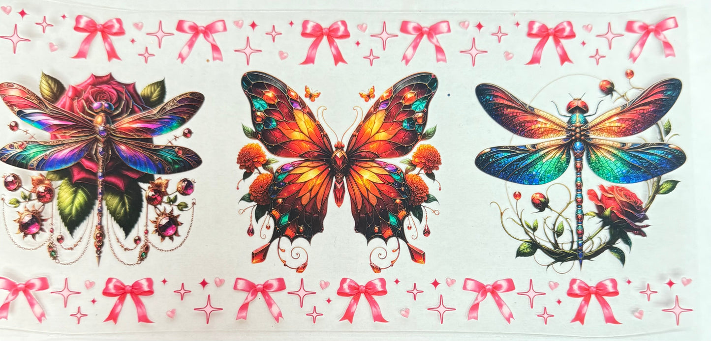 C608- (1PC) BUTTERFLY 16OZ UV DTF Transfer Wrap/Sticker for Cup/Tumbler
