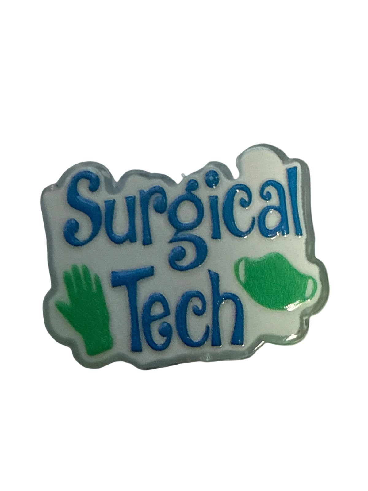 F/ACR71- (2)PCS 1" Surgical TECH W/Glove/Mask Acrylic Focal Bead for DIY Pens, Keychains, Wristlets, Cup Charms, Car Charms ETC