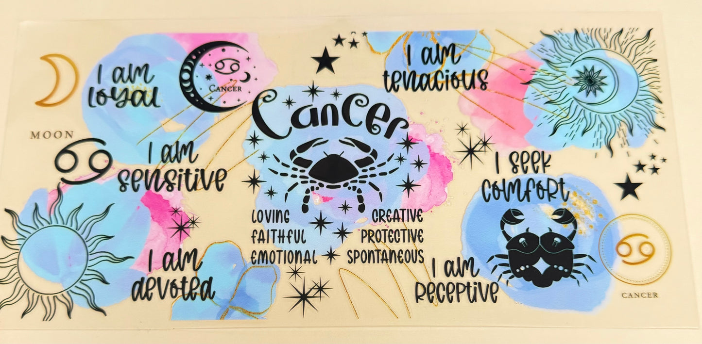 C421- HOROSCOPE- (1PC) 16OZ UV DTF Transfer Wrap/Sticker for Cup/Tumbler