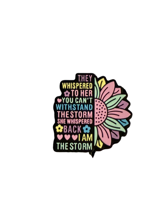 F/Q43 (1)PC 1.2" They whispered to her you can't withstand the storm She whispered back I am the Storm W/Sunflower Focal Bead for DIY Keychains, Wristlets, Cup Charms, Car Charms ETC