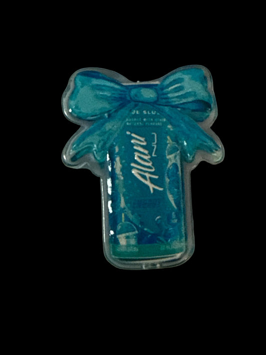 F/ACR35- (1)PC 1" Blue Alani W/Bow Acrylic Focal Bead for DIY Pens, Keychains, Wristlets, Cup Charms, Car Charms ETC