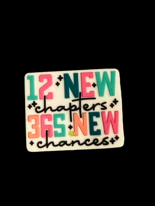 F/Q77 (1)PC 1.1" 12 NEW chapters 365 NEW chances Focal Bead for DIY Keychains, Wristlets, Cup Charms, Car Charms ETC