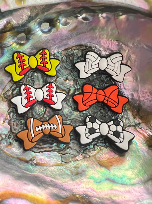 (1)PC- Choose your COLOR/SPORT HAIRBOW Silicone Focal Bead image 0
