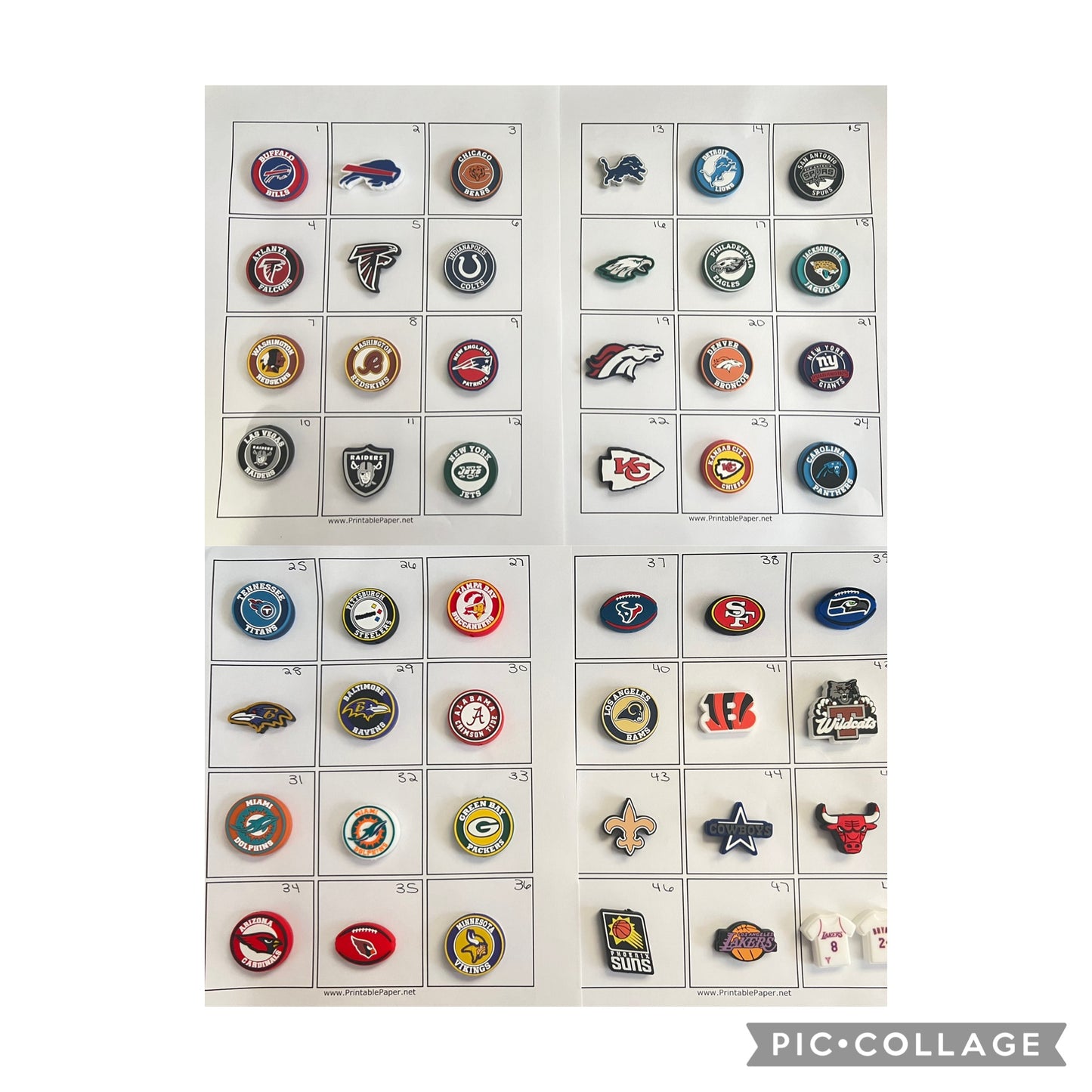 (1) PC- Choose Your TEAM- FOOTBALL/BASKETBALL SPORTS Silicone Focal image 1