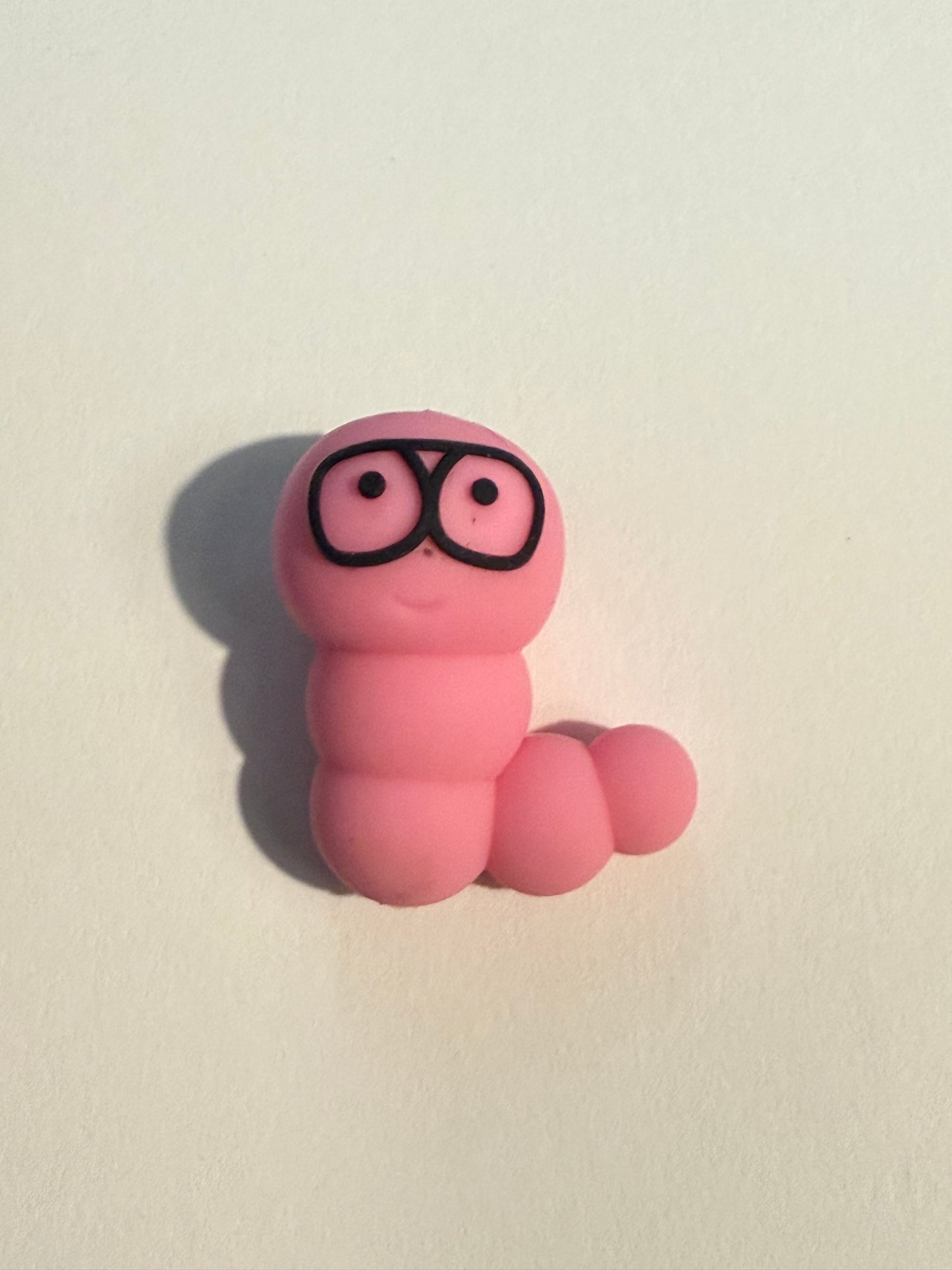 F/A46- (1)PC Choose your color- 1.2" 3D Bookworm/Caterpillar Focal Bead for DIY Keychains, Wristlets, Cup Charms, Car Charms ETC