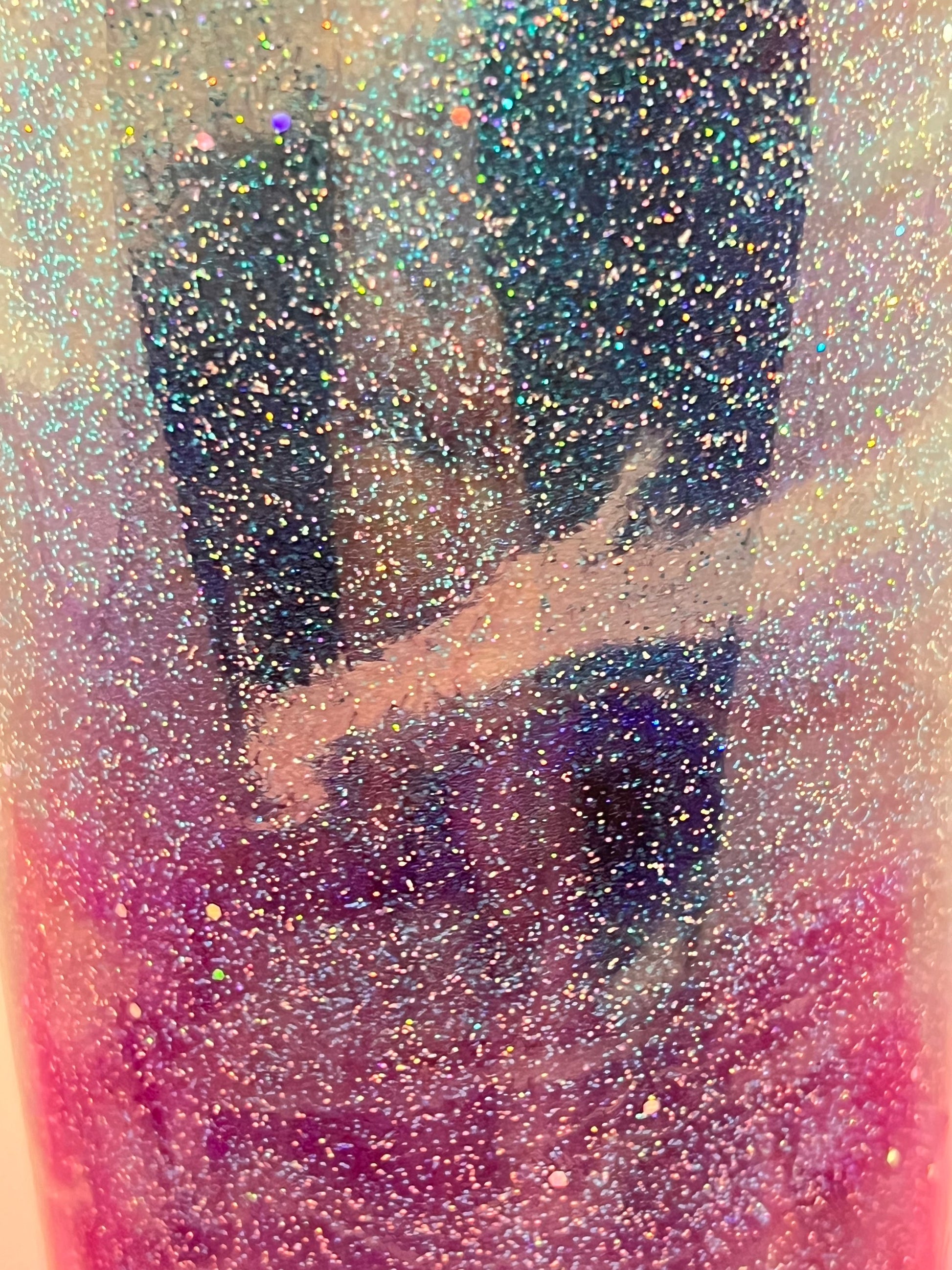 (1)- RTS 32oz Tapered Milky Way Just a phase MOONS teal/bl/glitter Epoxy Tumbler image 3