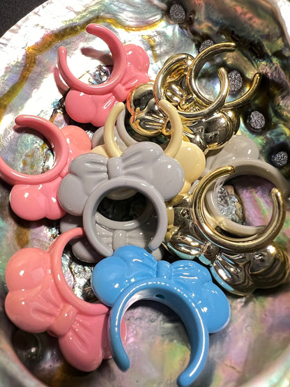 5 PCS- 33mm 3D Multicolored Mouse/Bow Headband Beads image 0