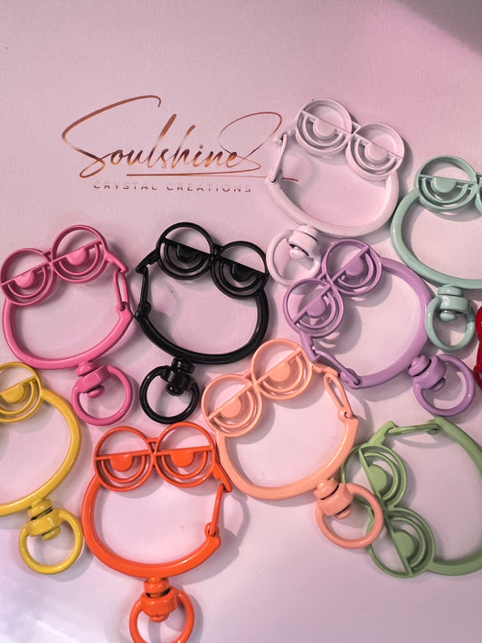 5 PCS- Multicolored Glossy Frog Shaped Stainless Steel Keychain Clasps image 0