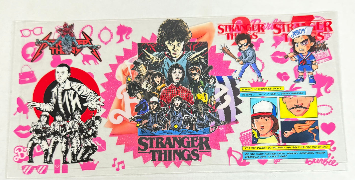 C604- (1PC) STRANGER THINGS 16OZ UV DTF Transfer Wrap/Sticker for Cup/Tumbler