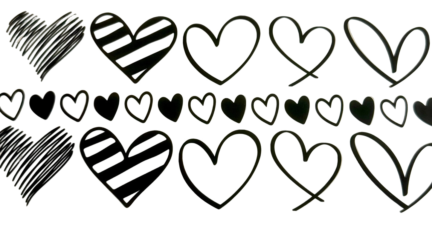 C296- (1PC) HEARTS 16OZ UV DTF Transfer Wrap/Sticker for Cup/Tumbler