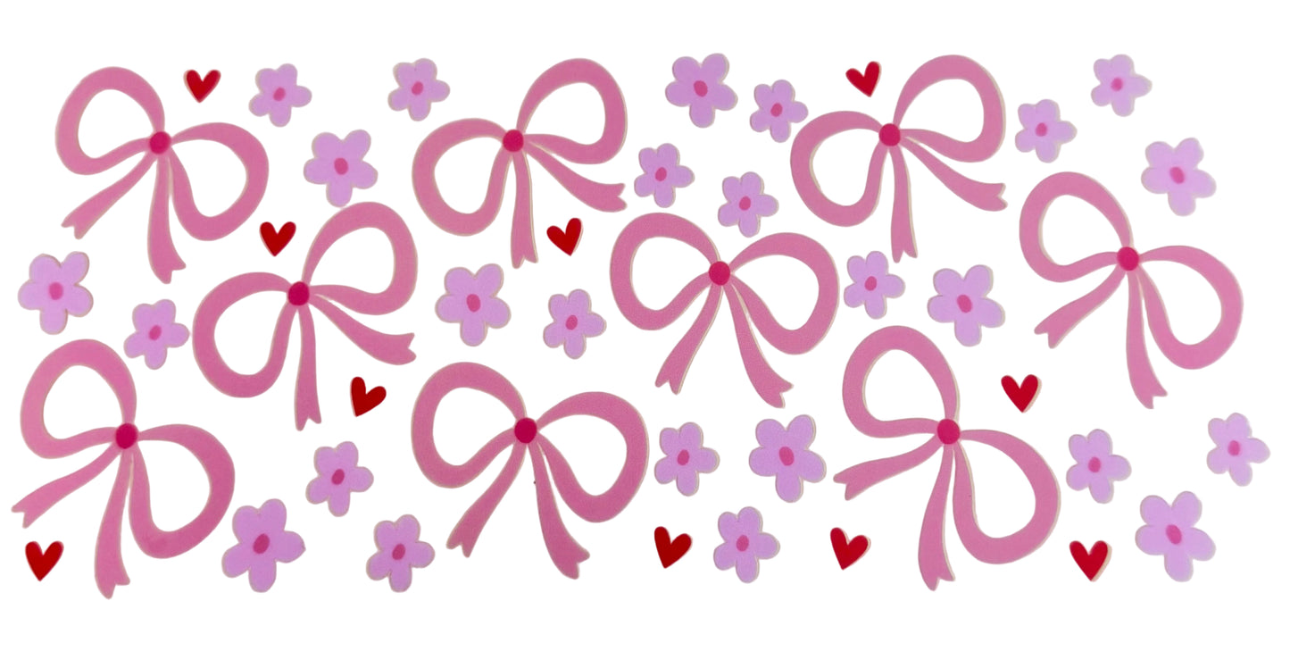 C290- (1PC) FLOWERS/BOWS 16OZ UV DTF Transfer Wrap/Sticker for Cup/Tumbler