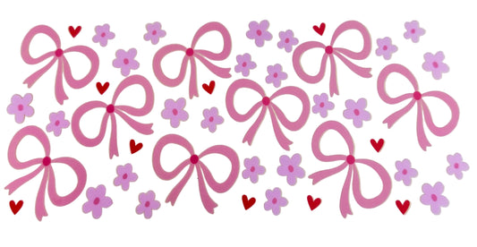C290- (1PC) FLOWERS/BOWS 16OZ UV DTF Transfer Wrap/Sticker for Cup/Tumbler