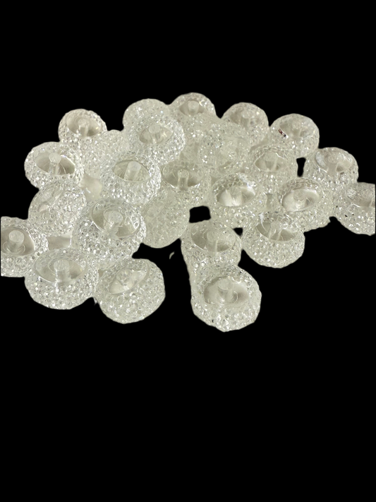 R69-(10PCS) 12mm JELLY CLEAR Round Rondelle Style Spacer Plastic/Acrylic Beads for DIY