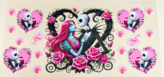 C483- (1PC) JACK & SALLY 16OZ UV DTF Transfer Wrap/Sticker for Cup/Tumbler
