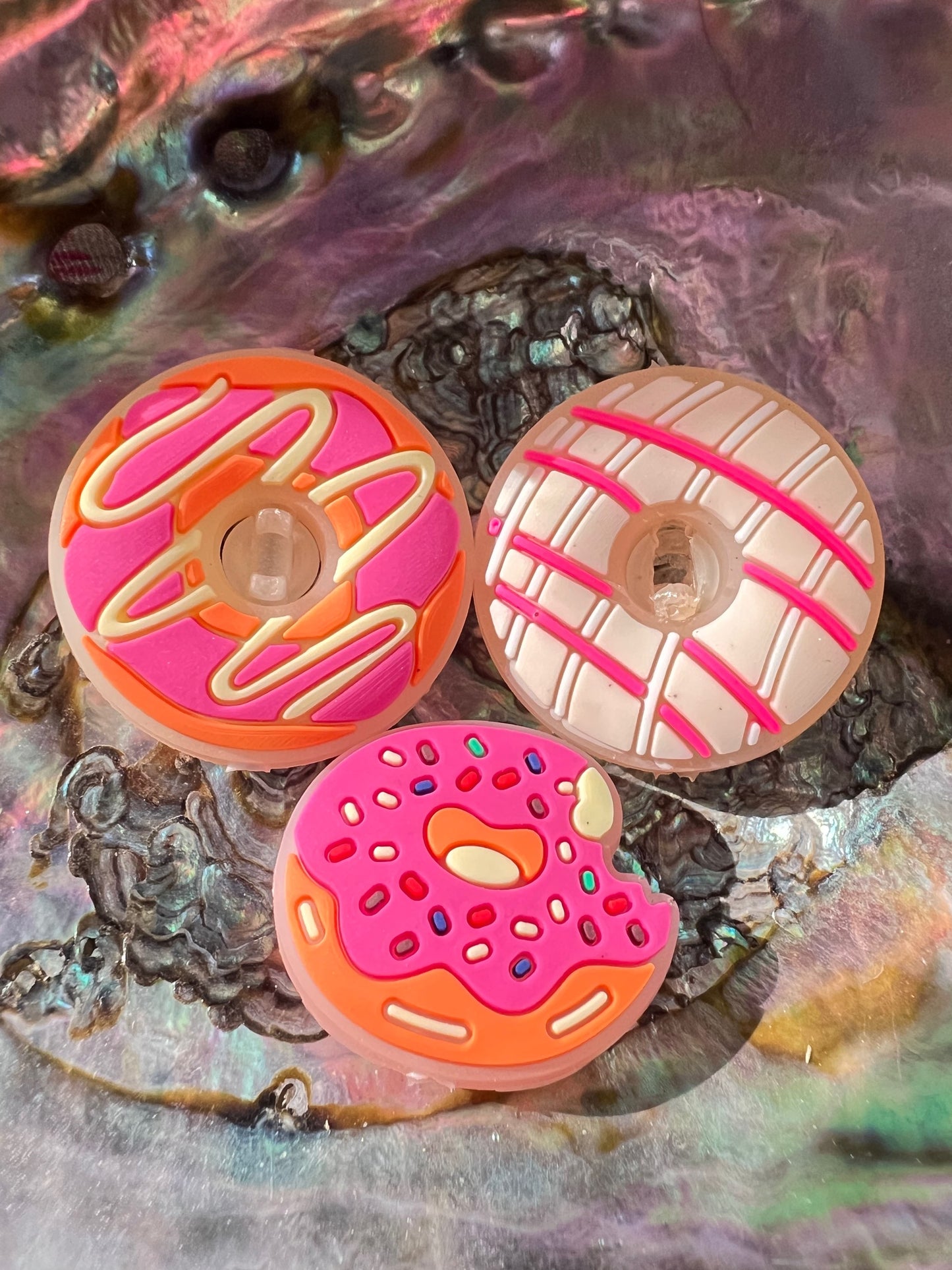 (1)PC- Choose your color- LUMINOUS GLOW DONUT/Frosted/Sprinkled  Focal Bead image 0