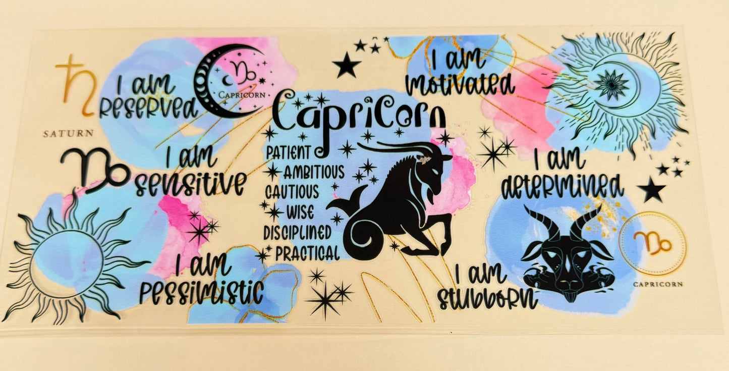 C421- HOROSCOPE- (1PC) 16OZ UV DTF Transfer Wrap/Sticker for Cup/Tumbler