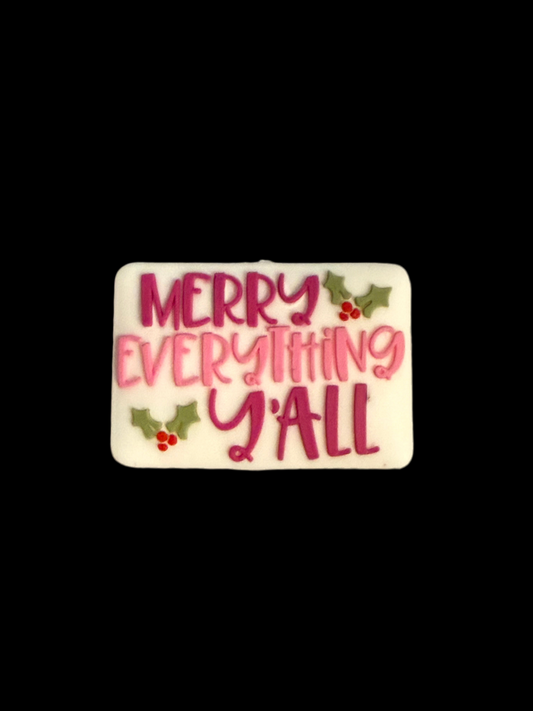 F/CHR11 (1)PC 1.2" Merry Everything Y'all Focal Bead for DIY Keychains, Wristlets, Cup Charms, Car Charms ETC