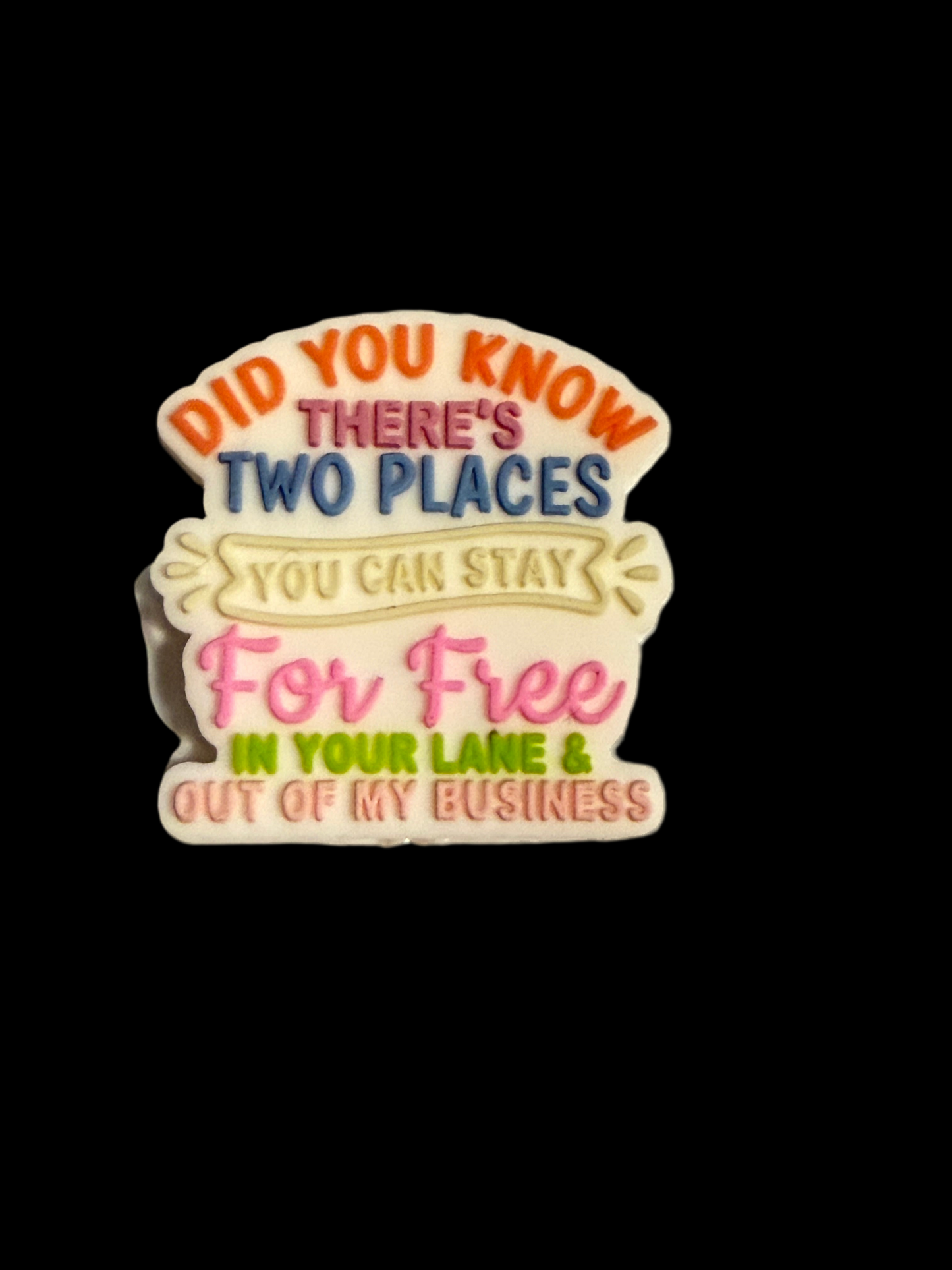 F/Q14- (1)PC 1.1" Did you know there's two places you can stay for free In your lane & out of my business Focal Bead for DIY Keychains, Wristlets, Cup Charms, Car Charms ETC
