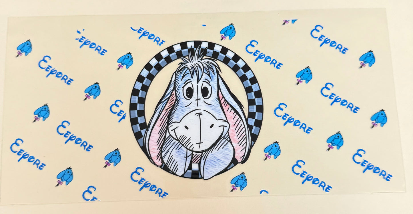 C392- (1PC) EEYORE 16OZ UV DTF Transfer Wrap/Sticker for Cup/Tumbler
