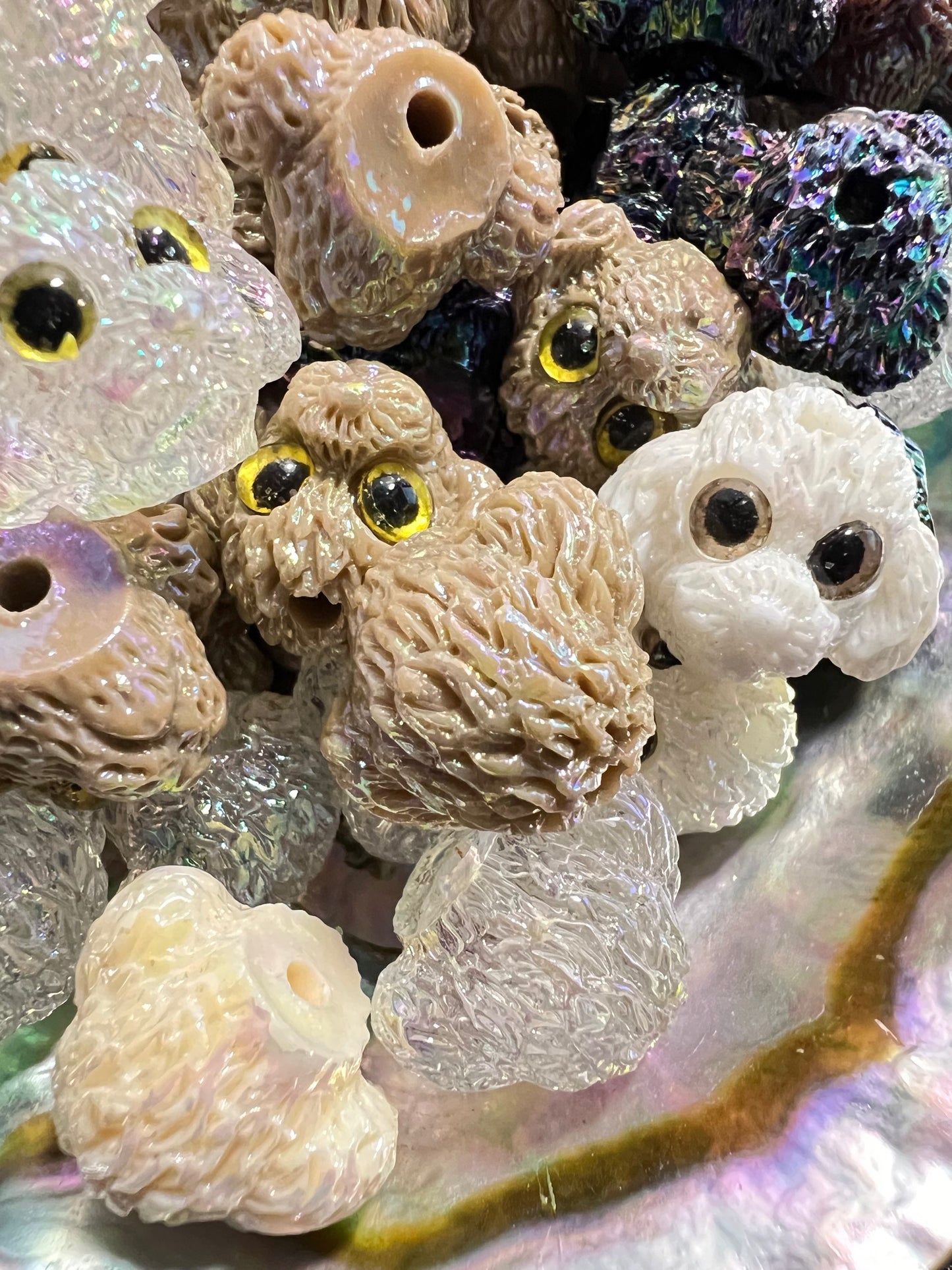 5 PCS- 20mm 3D UVAB Mixed Colors Poodle Dog Head Beads image 2