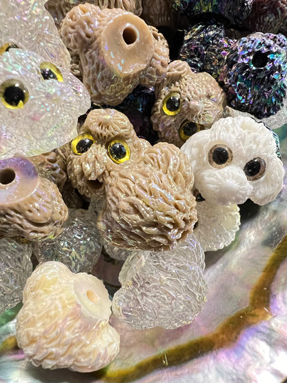 5 PCS- 20mm 3D UVAB Mixed Colors Poodle Dog Head Beads image 2