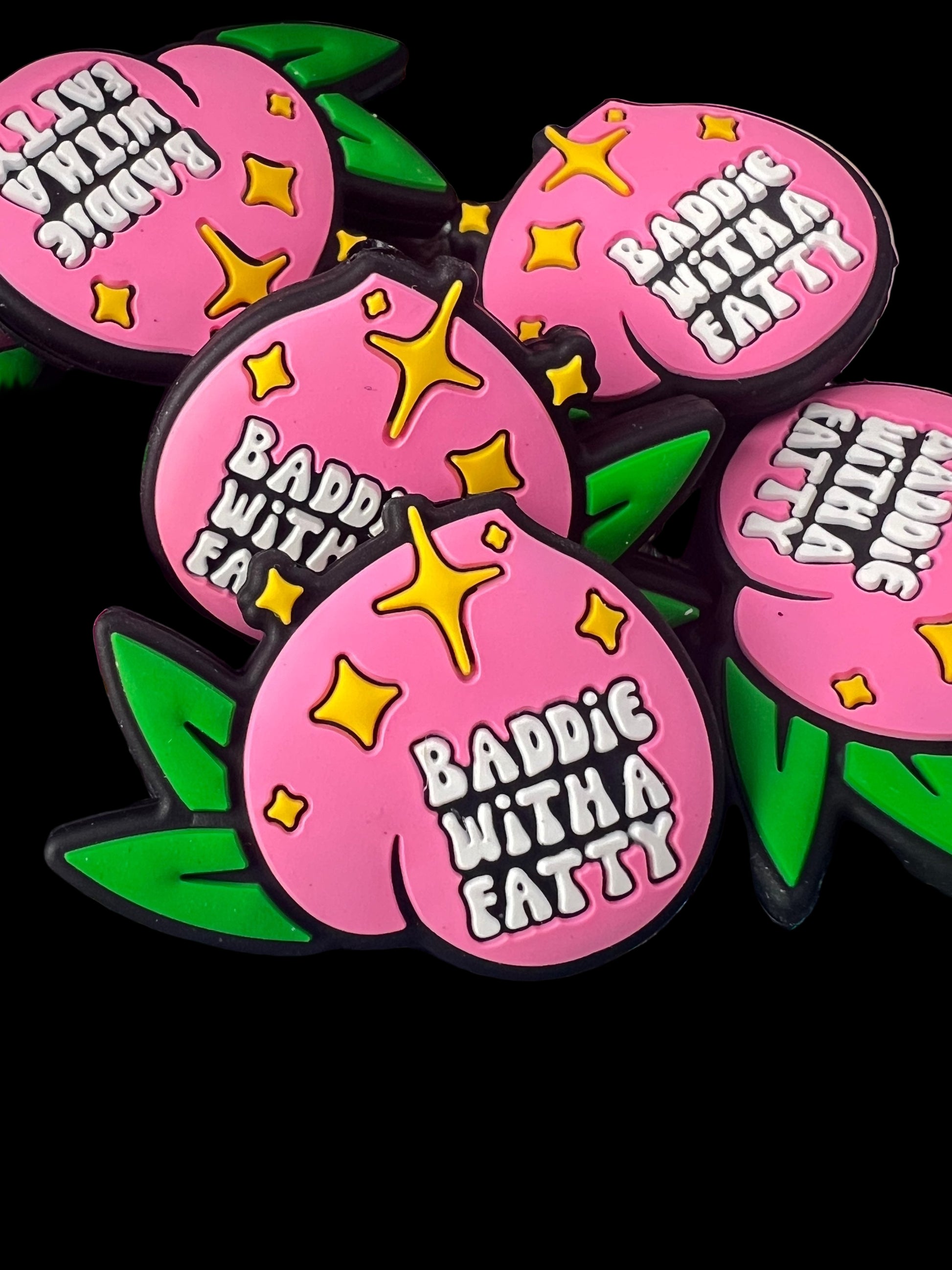 (1)PC- Baddie with a Fatty Peach Silicone Focal Bead image 0