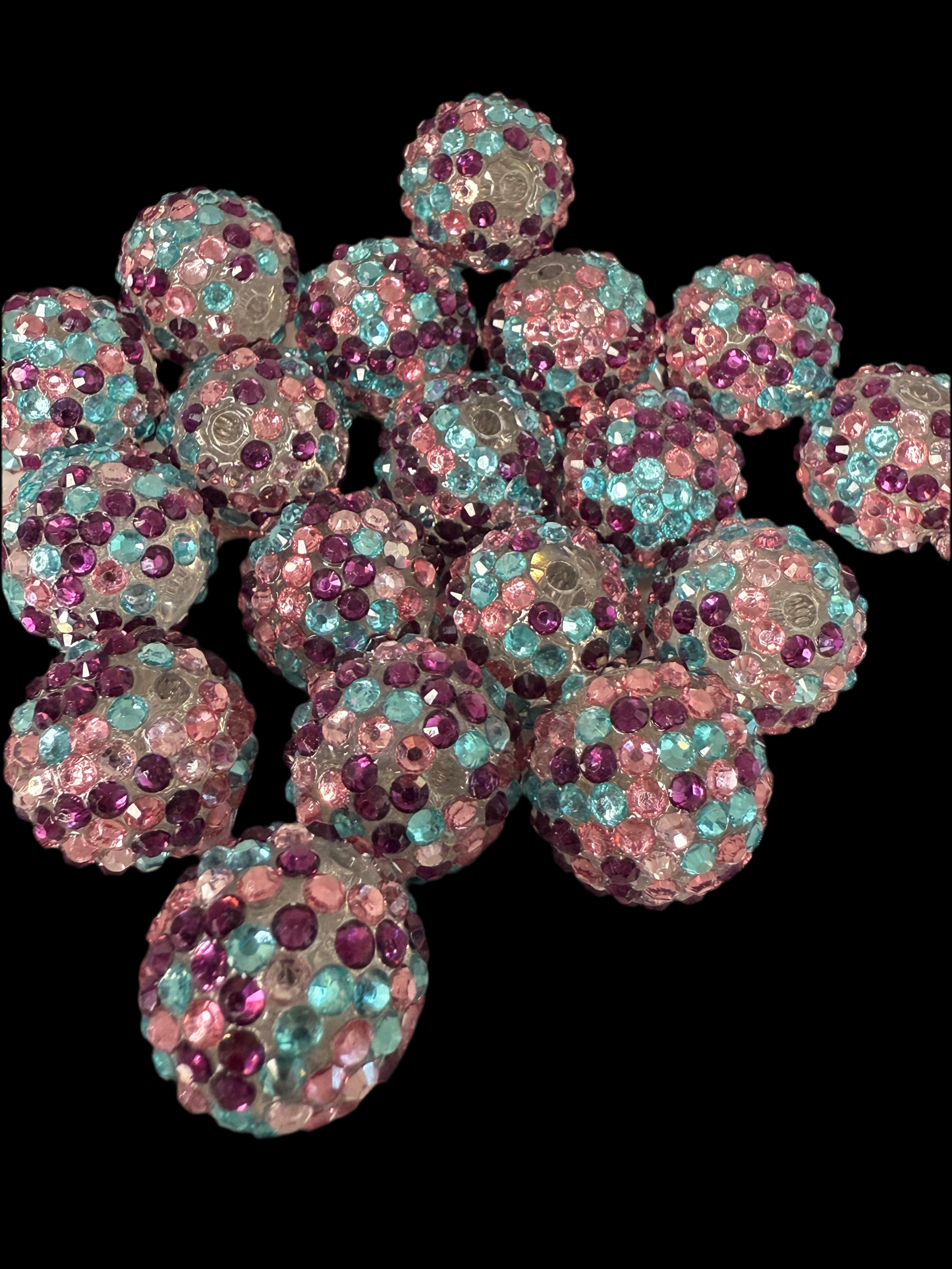 R34- (5PCS) 20mm Clear Skyblue/pink/purple Color Bubblegum Acrylic Rhinestone Beads for DIY