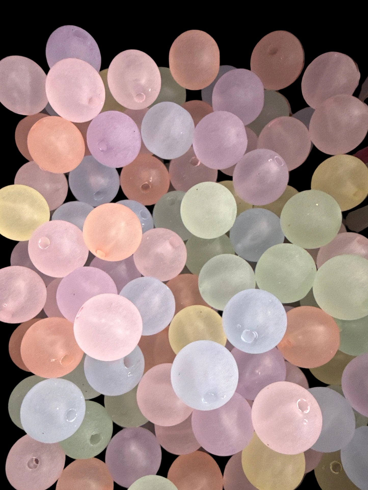 B73- (10PCS) 15mm Light Pastel Transparent Matte Acrylic Beads For DIY