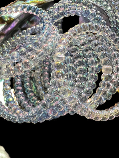 5 PCS- 47mm Acrylic Clear Blue AB Glitter AURA Bubble Round Shaped Frames image 3