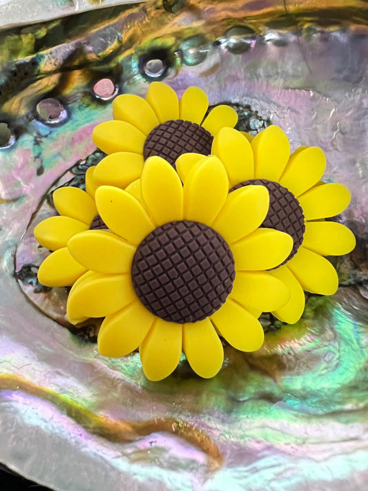 (1)PC- Choose Your Color Yellow OR White-39mm Large Size Sunflower Focal Bead image 0